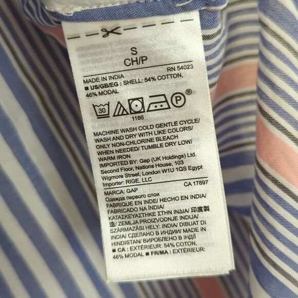 NWT Gap Body Blue White Vertical Striped Light Weight Tie Tank Top - Size S - Picture 7 of 8